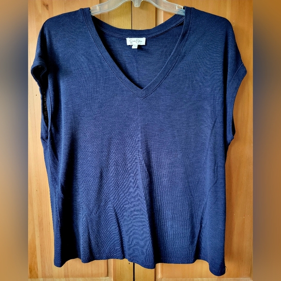 Jessica Simpson VNeck SS Top - Navy - Size XL - Picture 1 of 3